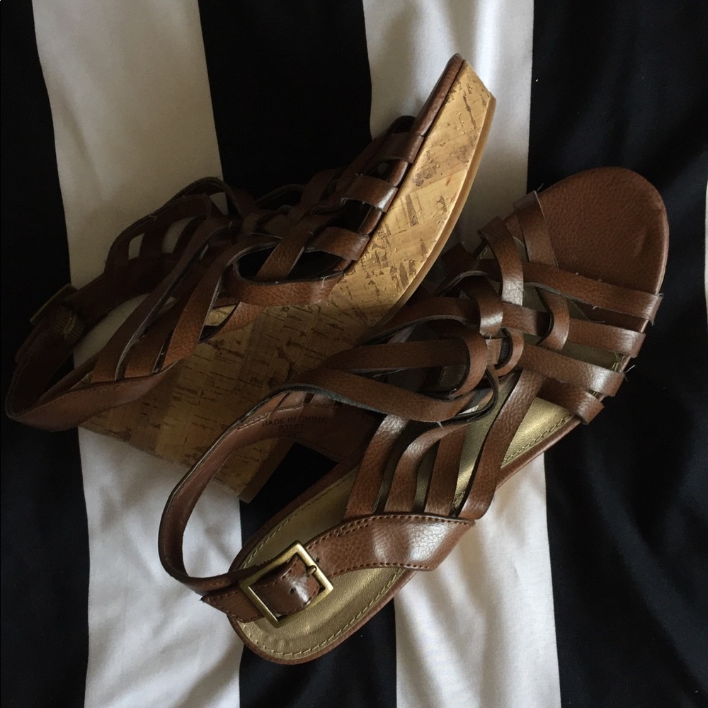 Brown high heels
